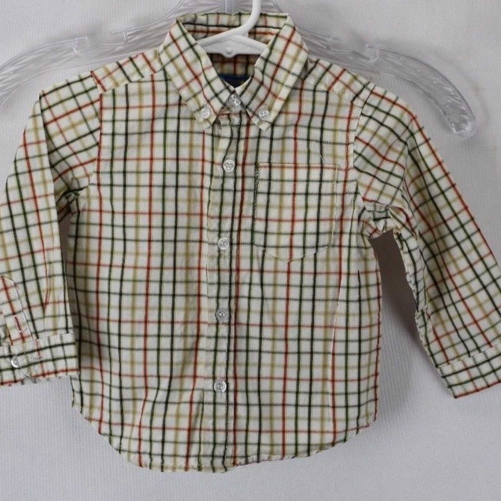 Greendog Boys Button Up Plaid Shirt Size 18mo